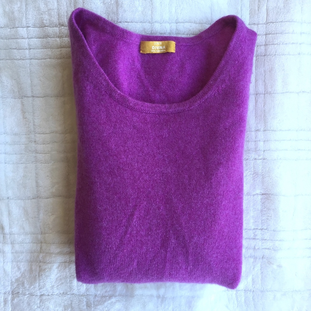 Purple J.Crew Divina 100% Cashmere Sweater
